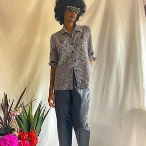 Vintage black and white printed shirt